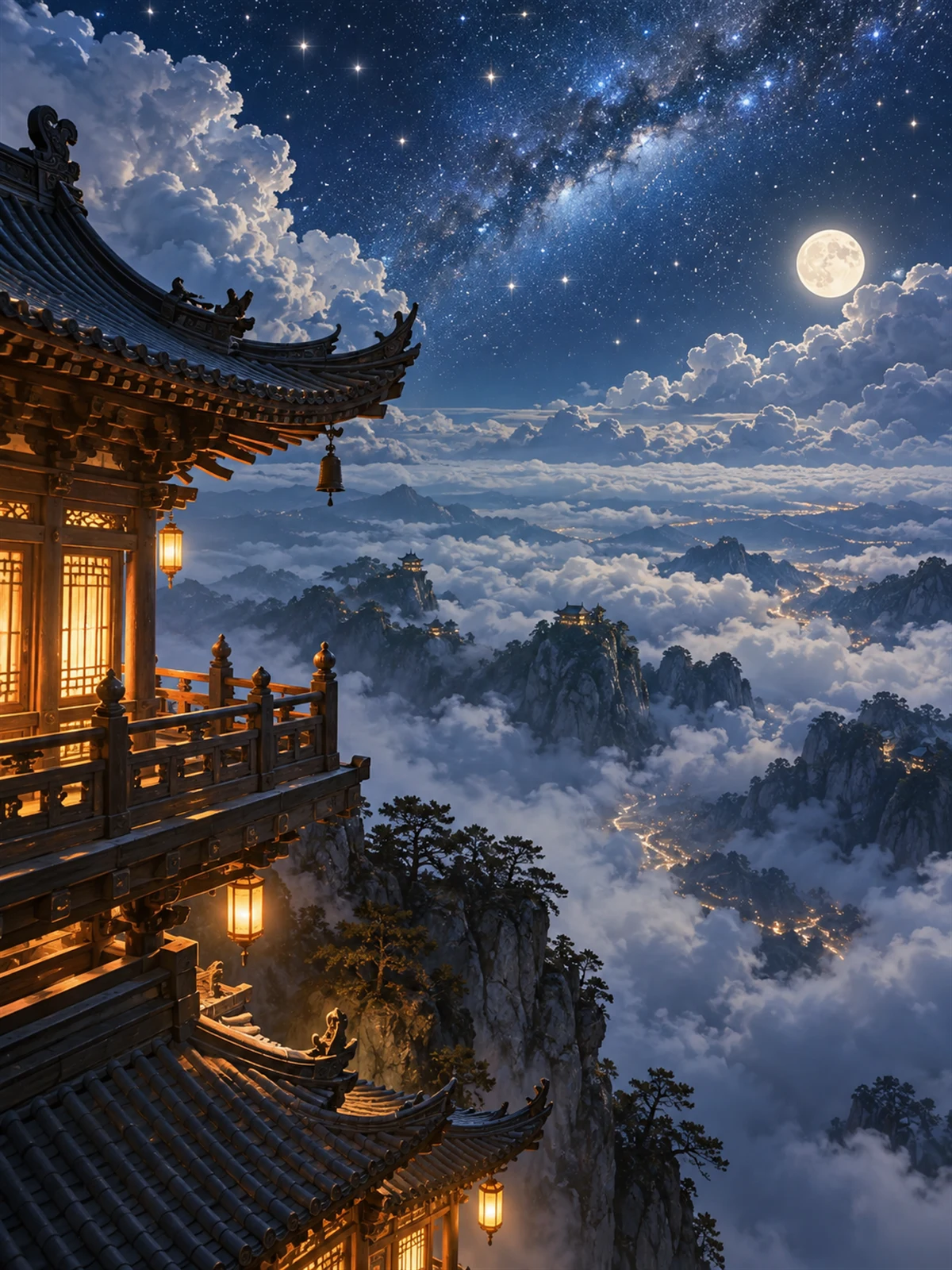 《夜宿山寺》诗词漫画第4幅