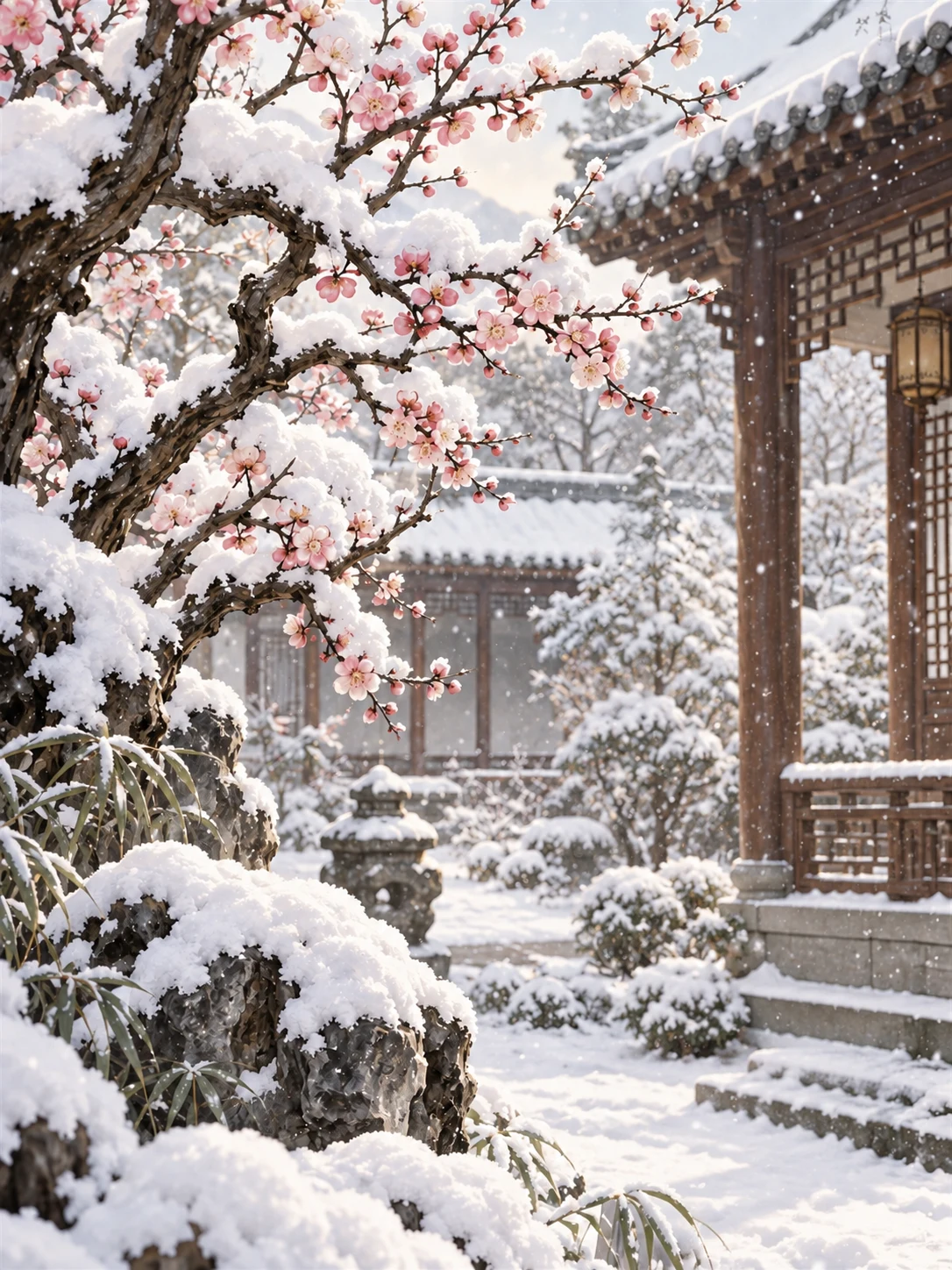 《雪梅》诗词漫画第1幅