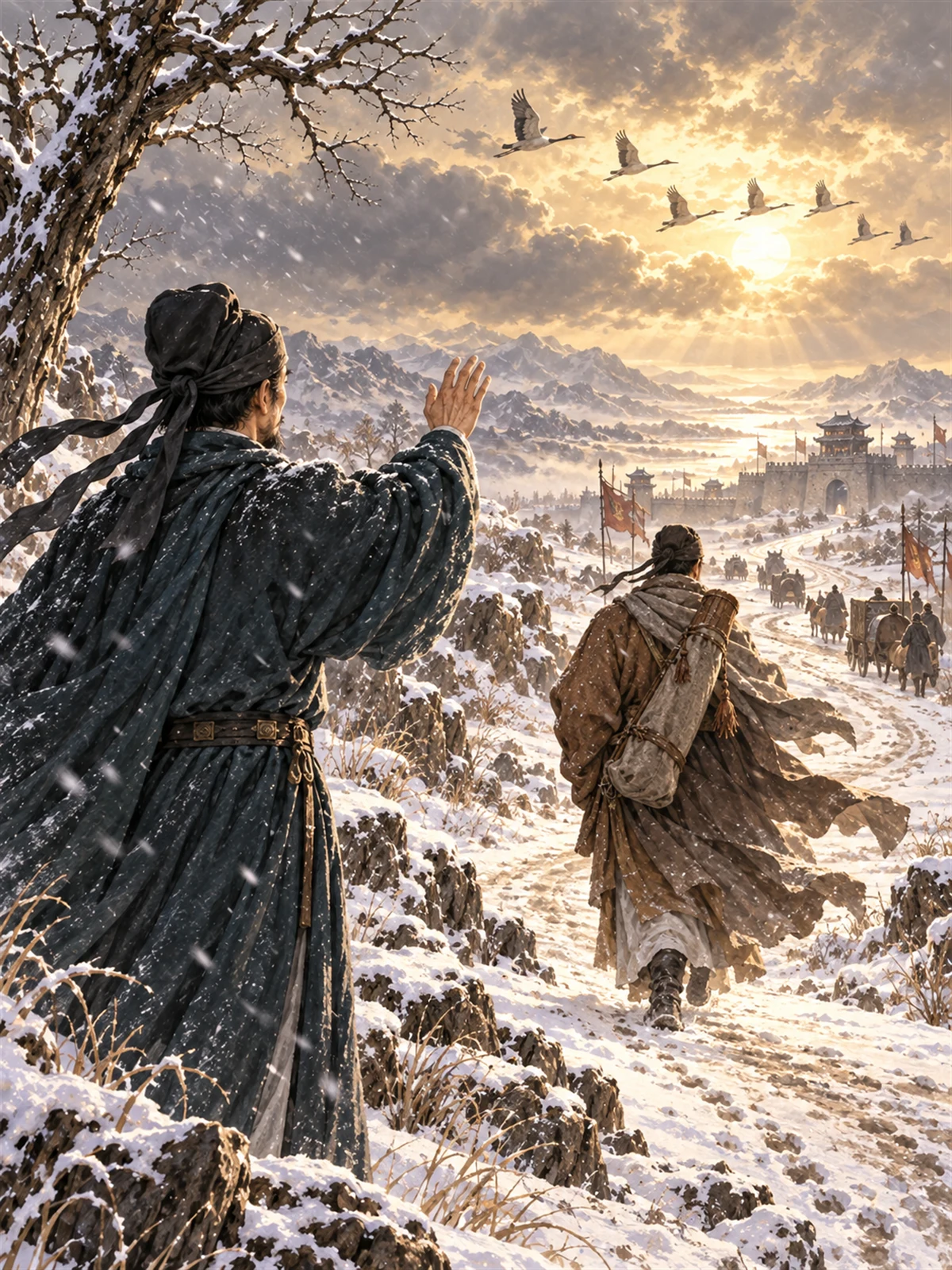 《别董大》诗词漫画第4幅